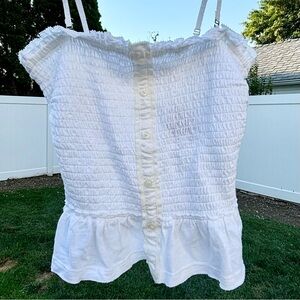 NWT Abercrombie & Fitch White Smocked Tank